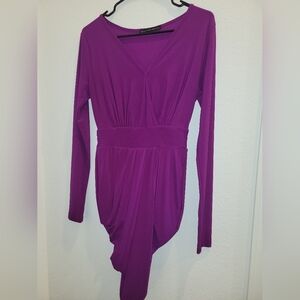 Purple Long Sleeve Dress